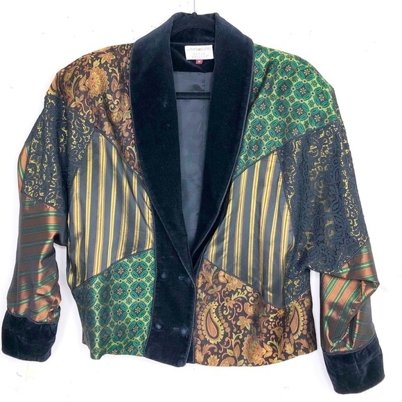 SUSAN Bristol vintage mixed fabric double breasted jacket - Picture 13 of 13